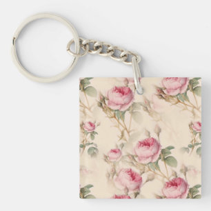 Beautiful Vintage Floral Key Ring