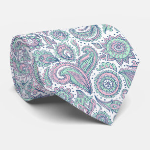Beautiful vintage floral landscape pattern tie