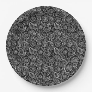 Beautiful vintage floral paisley pattern paper plate