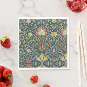 Beautiful Vintage Floral Pattern Pink Yellow Green Napkin