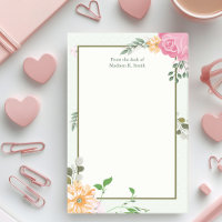 Beautiful Vintage Floral Personalised Receptionist