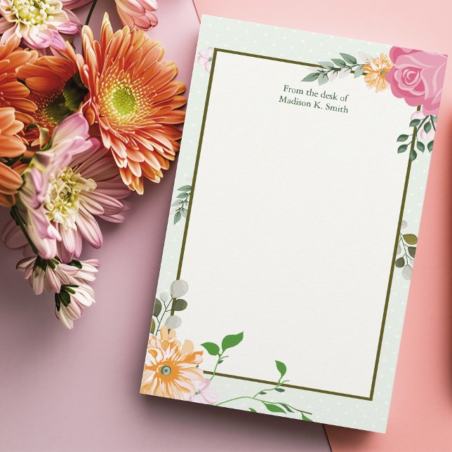 Beautiful Vintage Floral Personalised Receptionist Stationery (Creator Uploaded)