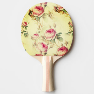 Beautiful Vintage Floral Ping Pong Paddle