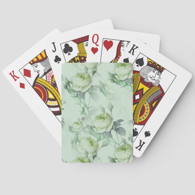 Beautiful Vintage Floral Playing Cards (Back)