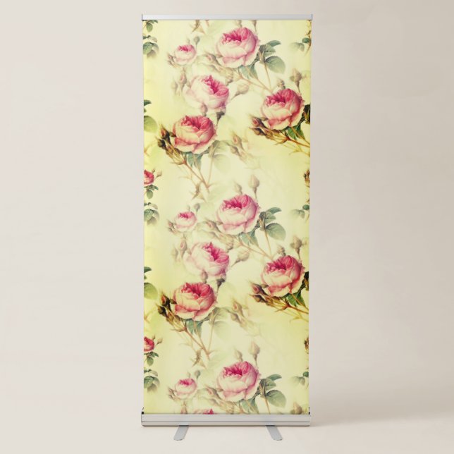 Beautiful Vintage Floral Retractable Banner (Front)