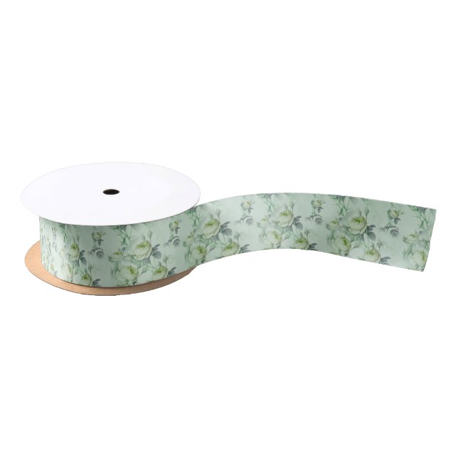 Beautiful Vintage Floral Satin Ribbon (Spool)