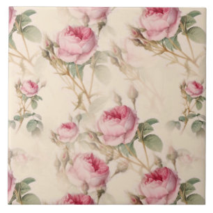 Beautiful Vintage Floral Tile