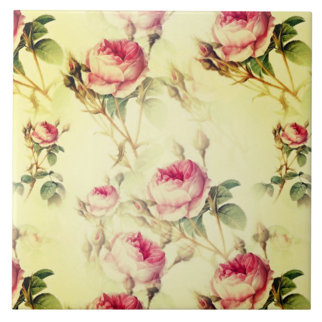 Beautiful Vintage Floral Tile (Front)