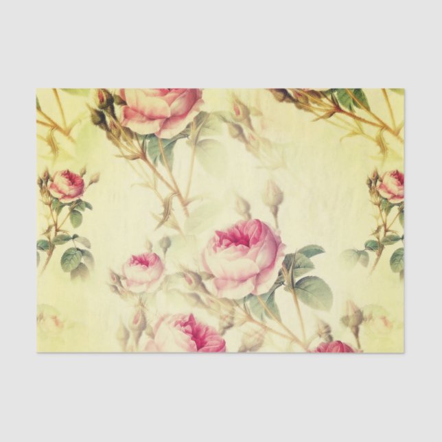 Beautiful Vintage Floral Tissue Paper (Front)