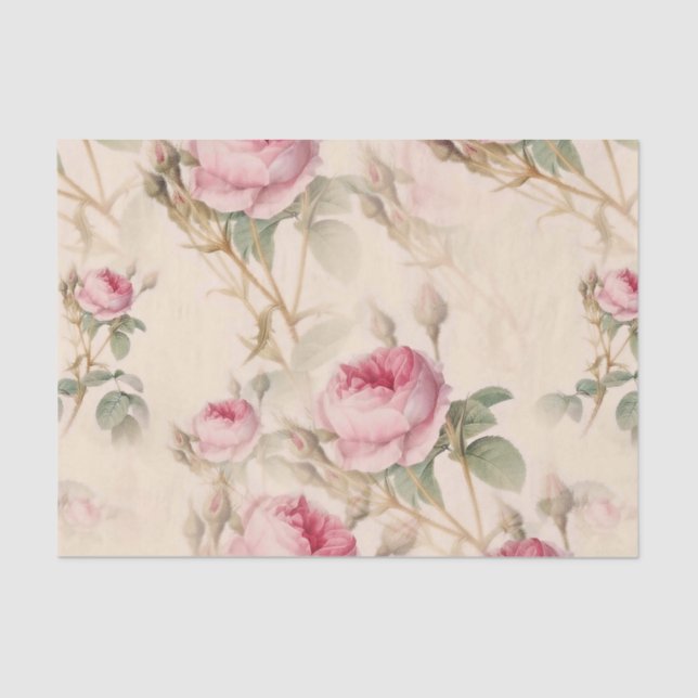 Beautiful Vintage Floral Tissue Paper (Front)