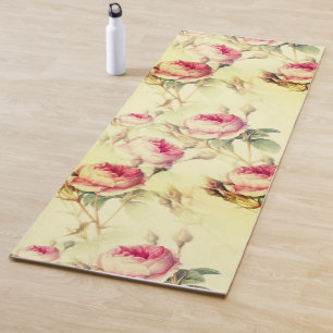 Beautiful Vintage Floral Yoga Mat