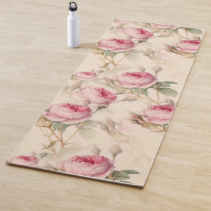 Beautiful Vintage Floral Yoga Mat