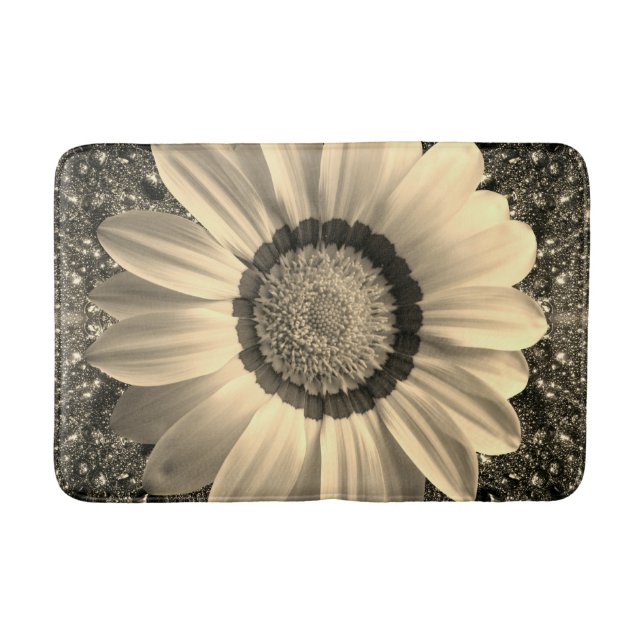 Beautiful vintage flower on abstract background   bath mat (Front)