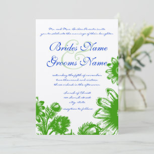 Beautiful Vintage Flower Wedding  Invitation