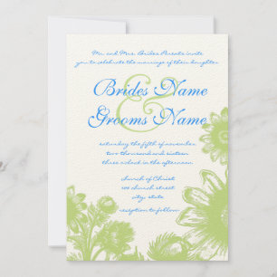 Beautiful Vintage Flower Wedding Invitation