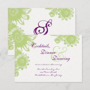 Beautiful Vintage Flower Wedding RSVP Card