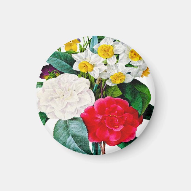 Beautiful vintage flowers magnet (Front)