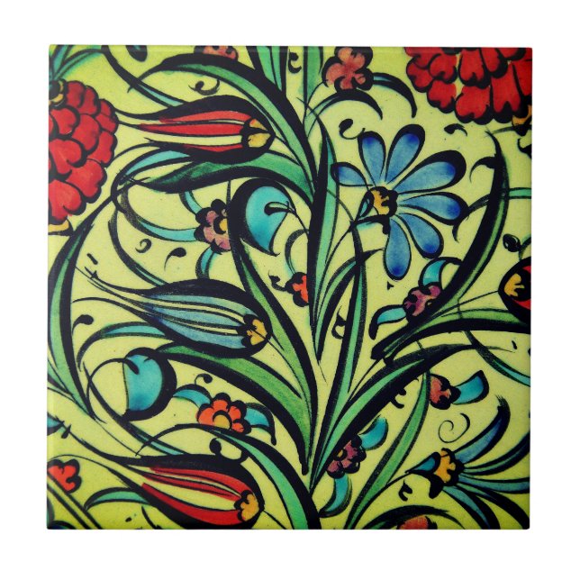 Beautiful vintage flowers tile (Front)