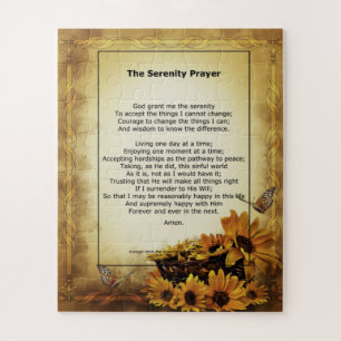 Beautiful Vintage Frame Serenity Prayer Puzzle
