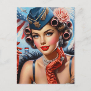 Beautiful Vintage Girl Portrait Postcard