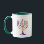 Beautiful Vintage Hanukkah Menorah Happy Hanukkah Mug<br><div class="desc">Beautiful Vintage Hanukkah Menorah Happy Hanukkah</div>