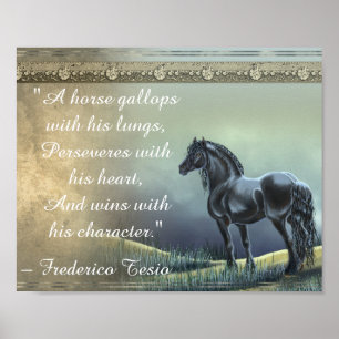 Beautiful Vintage Horse Inspirational Quote Poster