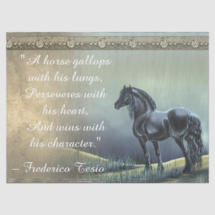 Beautiful Vintage Horse Inspirational Quote Tissue Paper