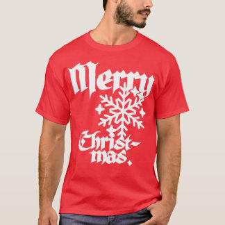Beautiful Vintage Inspired Calligraphy Merry Chris T-Shirt