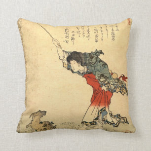 Beautiful vintage japanese art pillow