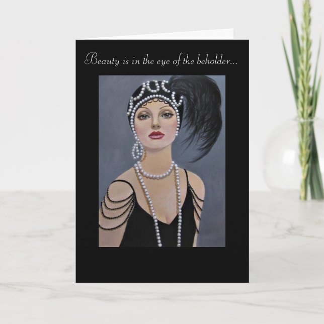 Beautiful Vintage Lady, Birthday Card (Front)