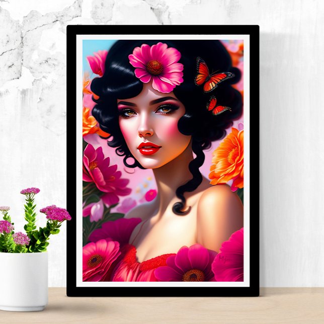 Beautiful Vintage Lady In Red Poster (Creator Uploaded)