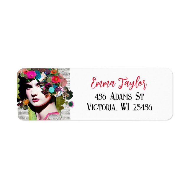 Beautiful Vintage Lady Paper Collage Newspaper (Front)