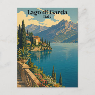 Beautiful Vintage Lago di Garda Italy Italian Lake Postcard
