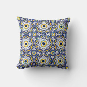 💙💛Beautiful Vintage Mediterranean Azulejos Cushion