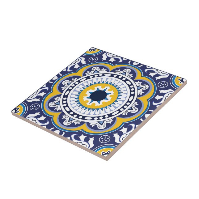 💙💛Beautiful Vintage Mediterranean Azulejos  Tile (Side)