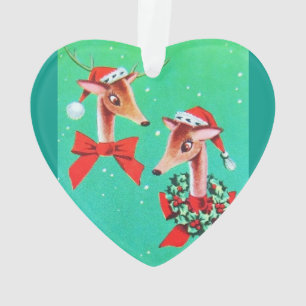 Beautiful Vintage Mid Century Mod Reindeer Ornament