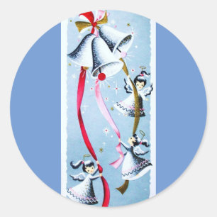 Beautiful Vintage Mid Century Mod Retro Angels Classic Round Sticker