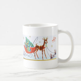 Beautiful Vintage Mid Century Reindeer Coffee Mug
