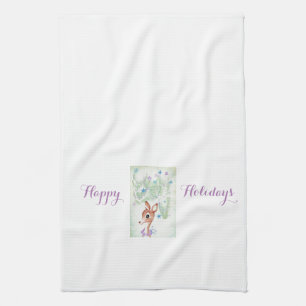 Beautiful Vintage Mid Century Reindeer Tea Towel