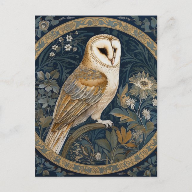 Beautiful Vintage Owl Postcard (Front)