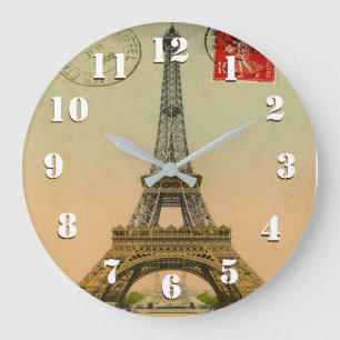 Beautiful Vintage Paris Art Large Clock