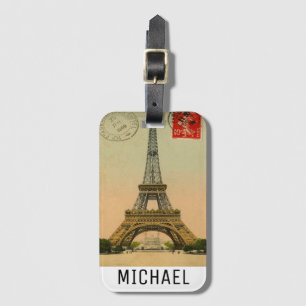Beautiful Vintage Paris Monogram Luggage Tag