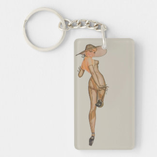 Beautiful ! Vintage Pin Up Girl Keychain
