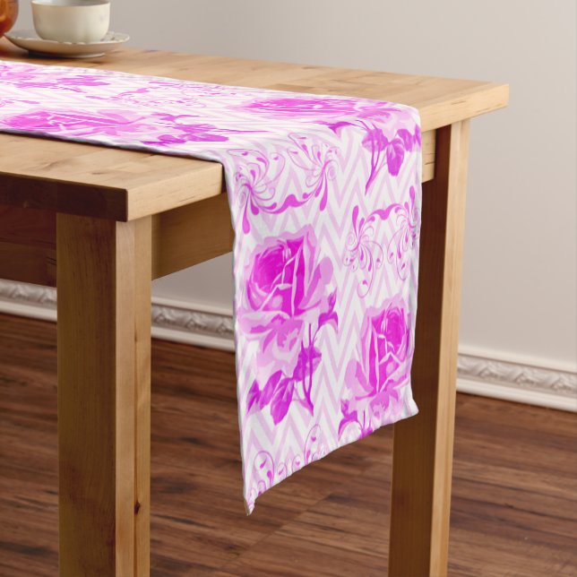 Beautiful Vintage Purple Floral Medium Table Runner (In Situ)