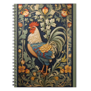 Beautiful Vintage Rooster William Morris Inspired Notebook