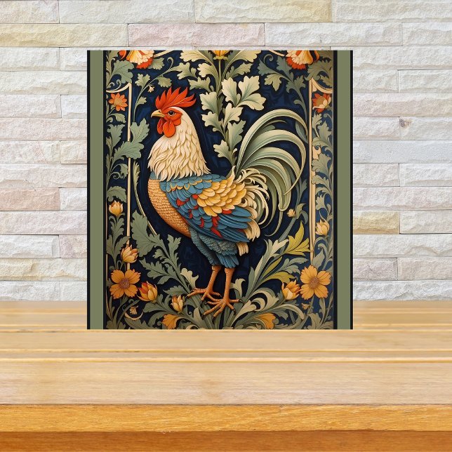 Beautiful Vintage Rooster William Morris Inspired  Tile (Creator Uploaded)