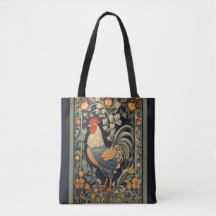 Beautiful Vintage Rooster William Morris Inspired Tote Bag