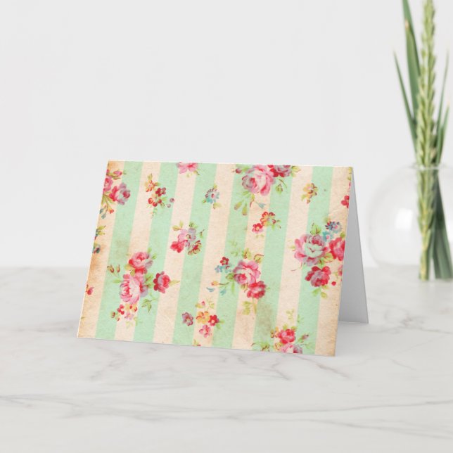 Beautiful vintage roses and other flowers card (Front)