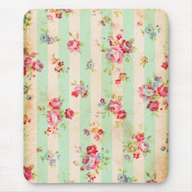 Beautiful vintage roses and other flowers mouse mat (Front)