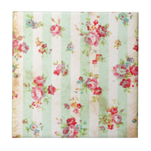 Beautiful vintage roses and other flowers tile